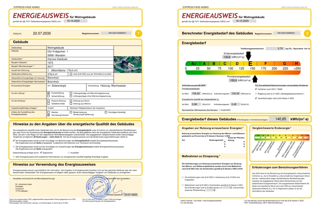 Immoprofis365 GmbH Warstein - Energieausweis Eigentumswohnung Hirschberg