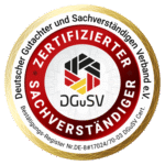 Siegel DGuSV als verifizierter Sachverständiger im Deutschen Gutachter und Sachverständigenverband