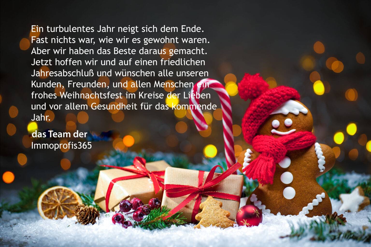 Das Team der Immoprofis365 GmbH wünscht frohe Weihnachten 2025