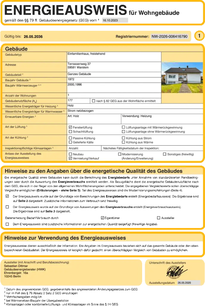 Energieausweis Seite 2.