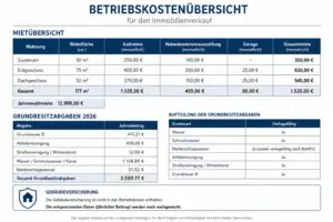 Betriebskostenübersicht Dreifamilienhaus Rüthen Betriebskostenübersicht